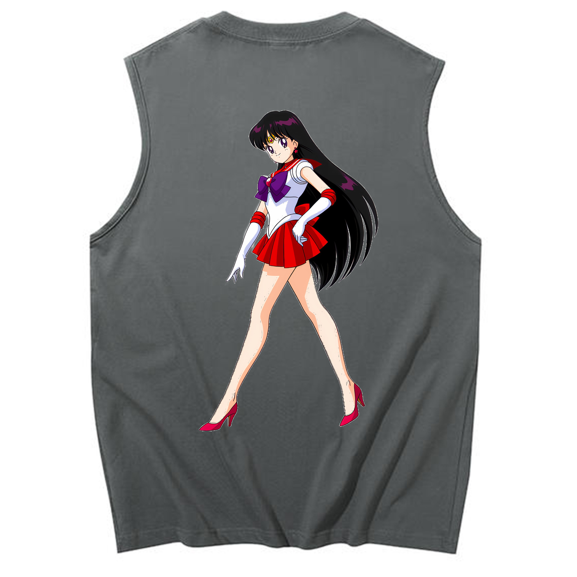 （画像用） 美少女戦士セーラームーン 火野レイ ひの レイ Sailor Moon Hino Rei （セーラーマーズ,Sailor Mars） コットン100％タンクトップ（背面プリント）